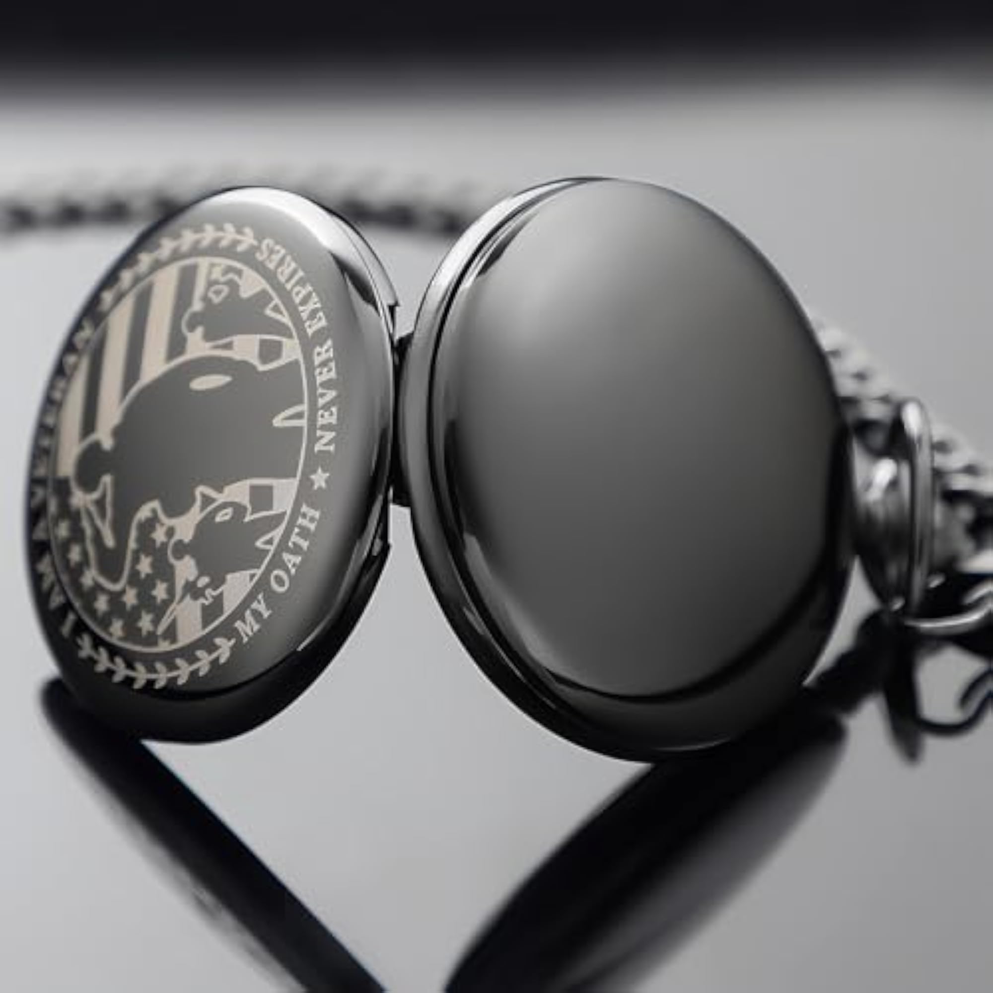 Gifts for Veterans Pocket Watch with Chain